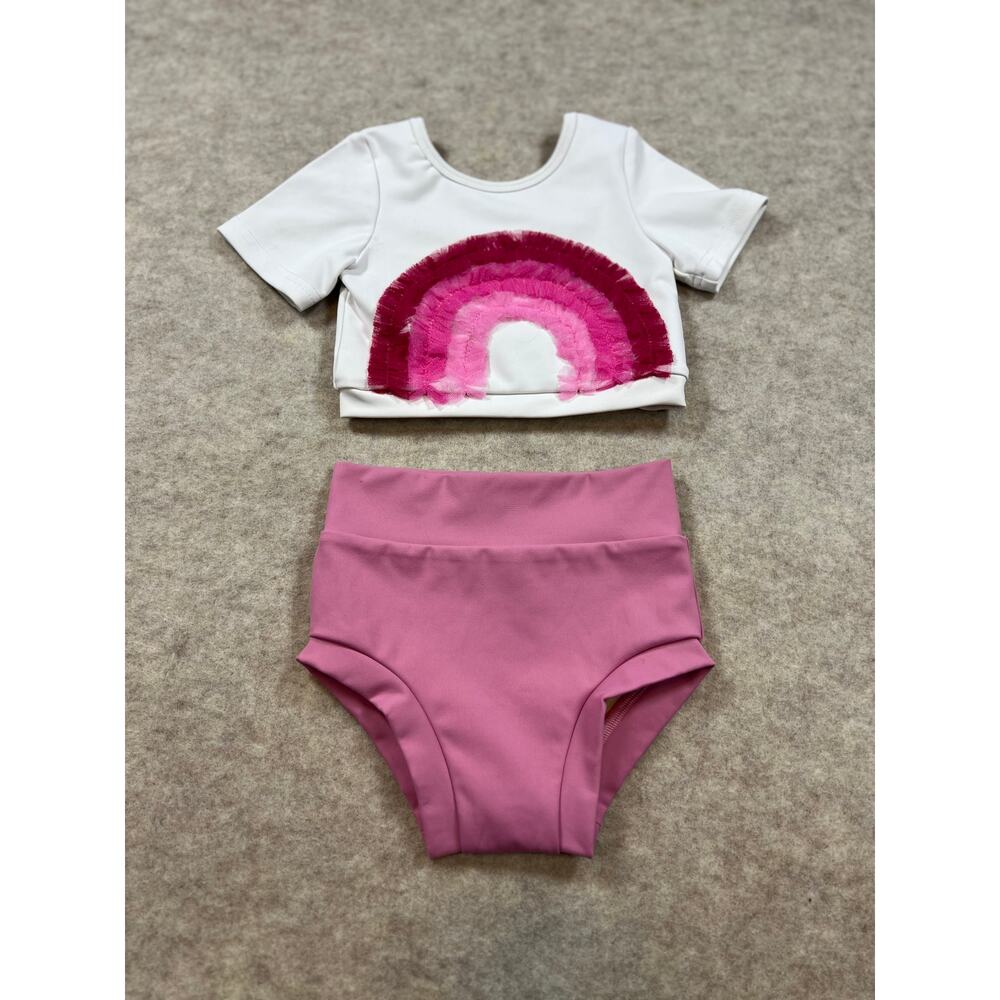 Evie's Closet Pink Rainbow Dance Leotard/ Swimsuit Child Small (4/5)